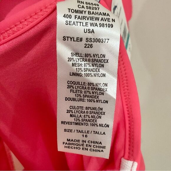 Tommy Bahama Pearl Off The Shoulder One Piece Swimsuit Sz 16 New Coral Coast - Picture 8 of 9